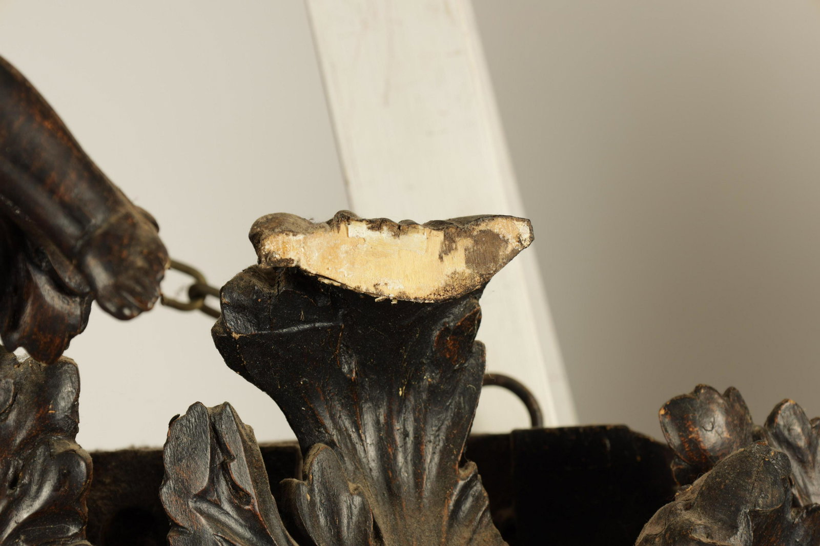 FLETCHER, 27 DAVIES STREET, BERKELEY SQUARE. A LARGE AND UNUSUAL MID 19TH CENTURY DOUBLE FUSEE WALL: FLETCHER, 27 DAVIES STREET, BERKELEY SQUARE. A LARGE AND UNUSUAL MID 19TH CENTURY DOUBLE FUSEE WALL CLOCK the elaborate leaf carved wooden case with cherubs above Old Father Time, the 12" silvered dia