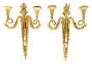 A FINE PAIR OF FRENCH ORMOLU LIGHT FITTINGS