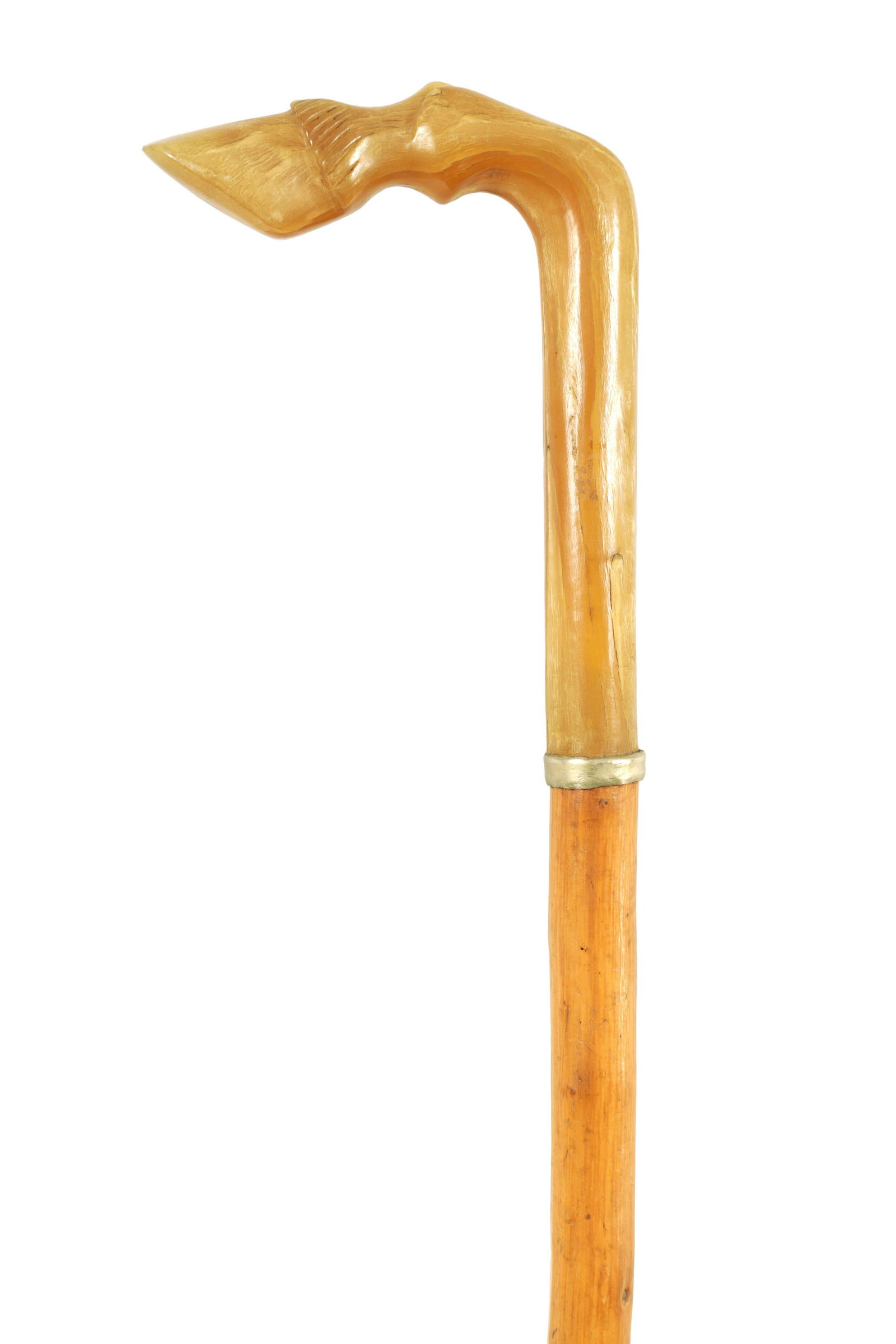 AN EARLY 20TH CENTURY RHINOCEROS HORN HANDLED WALKING STICK (1 of 4)