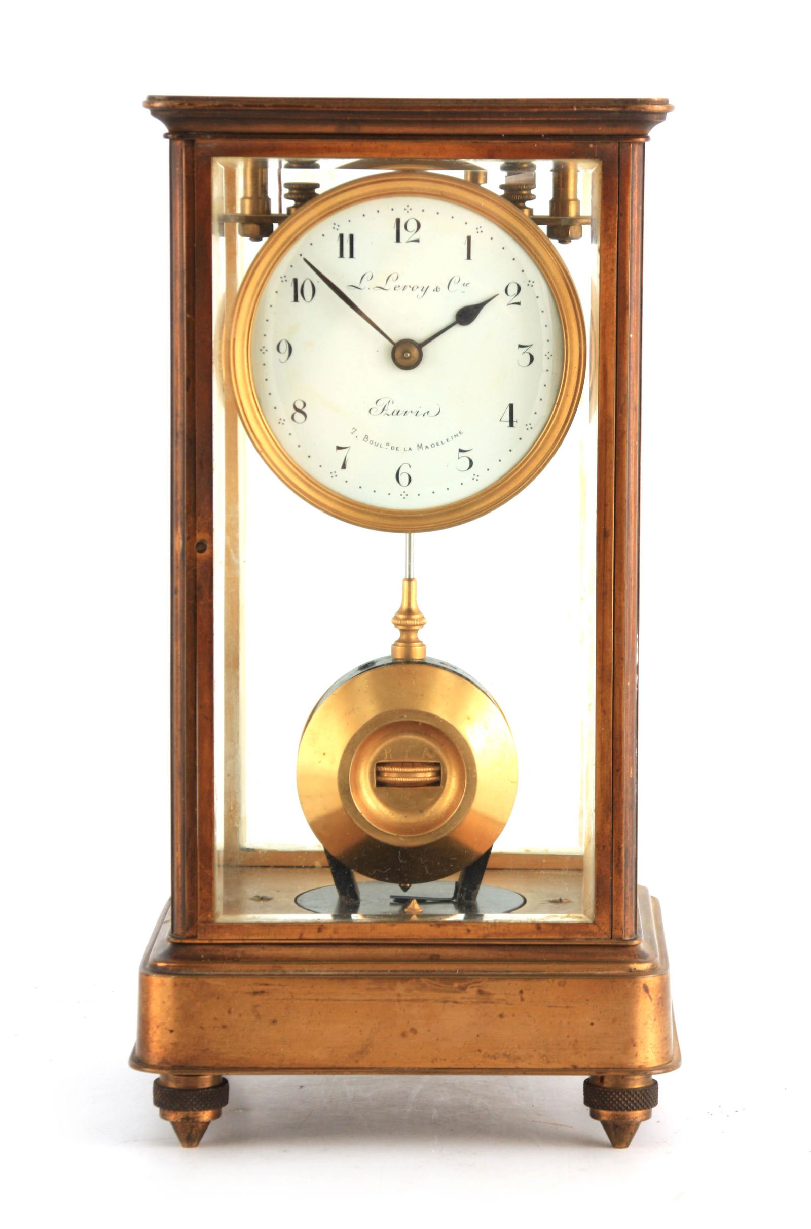 L. LEROY & CO. PARIS A RARE AND GOOD QUALITY EARLY 20TH CENTURY ELECTRIC FOUR-GLASS MANTEL CLOCK (1 of 4)