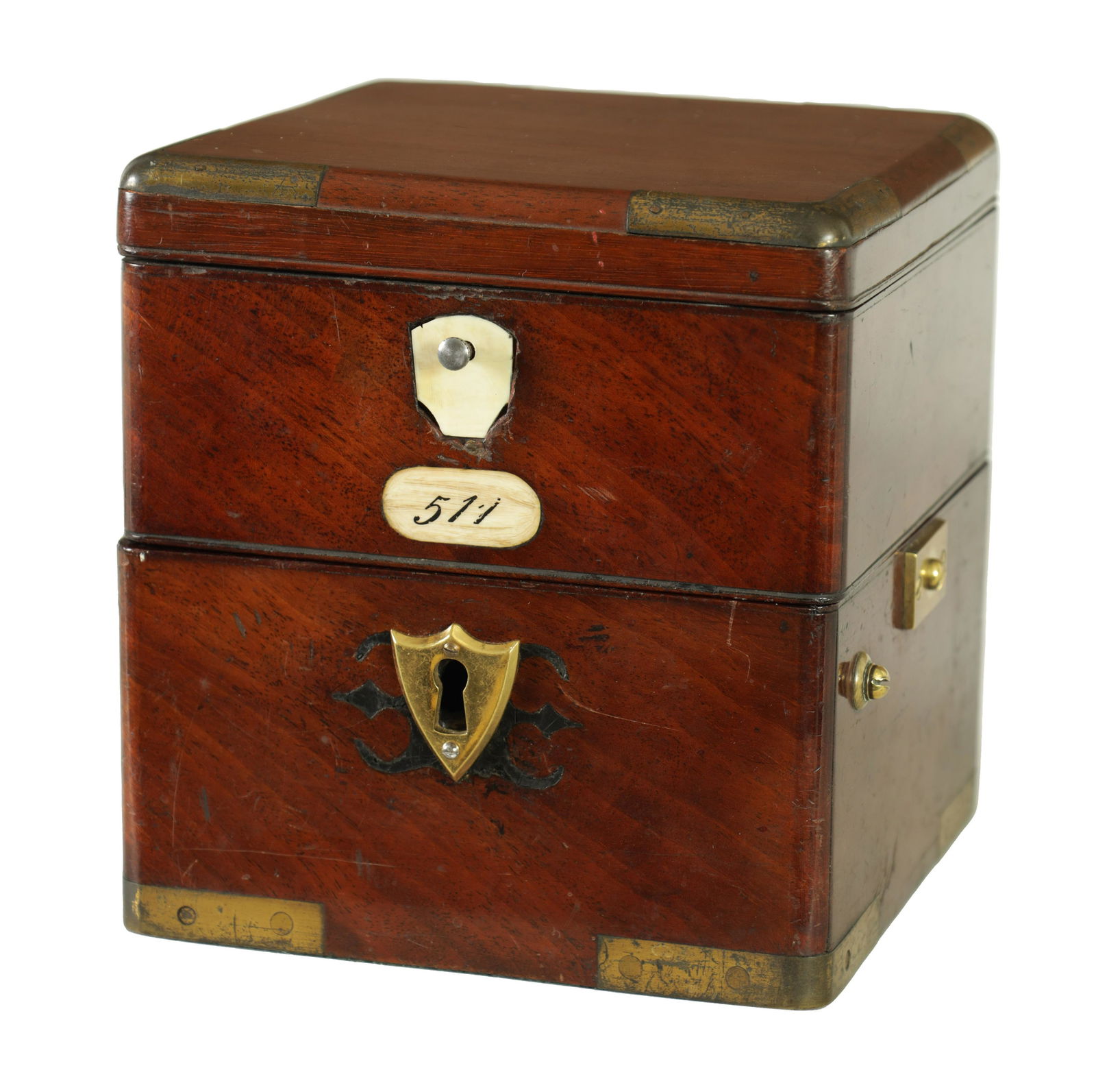 RICHARD HORNBY, LIVERPOOL, NO. 514. A SMALL REGENCY TWO-DAY MARINE CHRONOMETER: RICHARD HORNBY, LIVERPOOL, NO. 514. A SMALL REGENCY TWO-DAY MARINE CHRONOMETER The mahogany brass bound three-tier box with ivory number plaque enclosing a brass gimballed bowl with a 3.5" signed silv