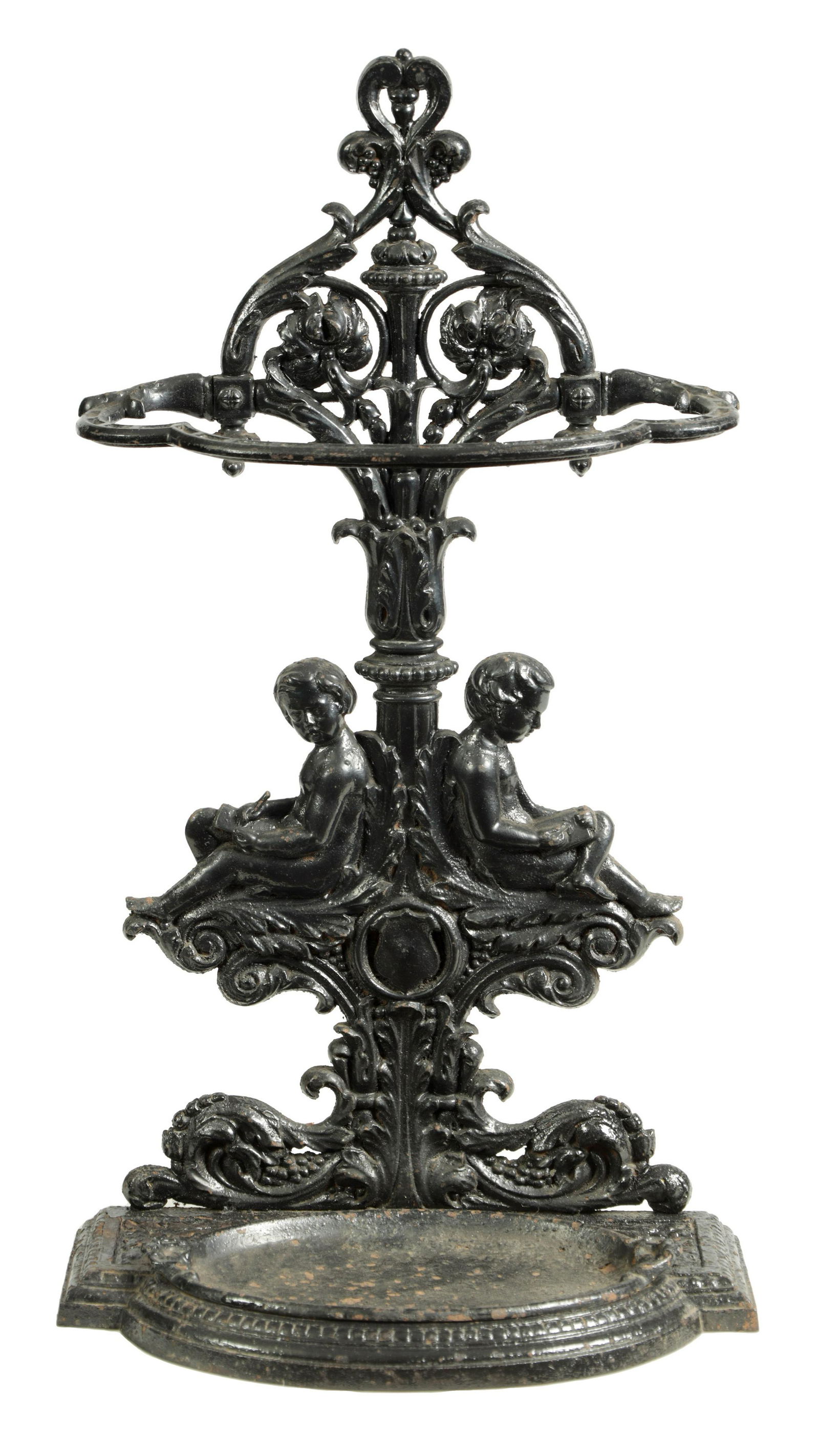 A 19TH CENTURY CAST IRON STICK/UMBRELLA STAND (1 of 6)