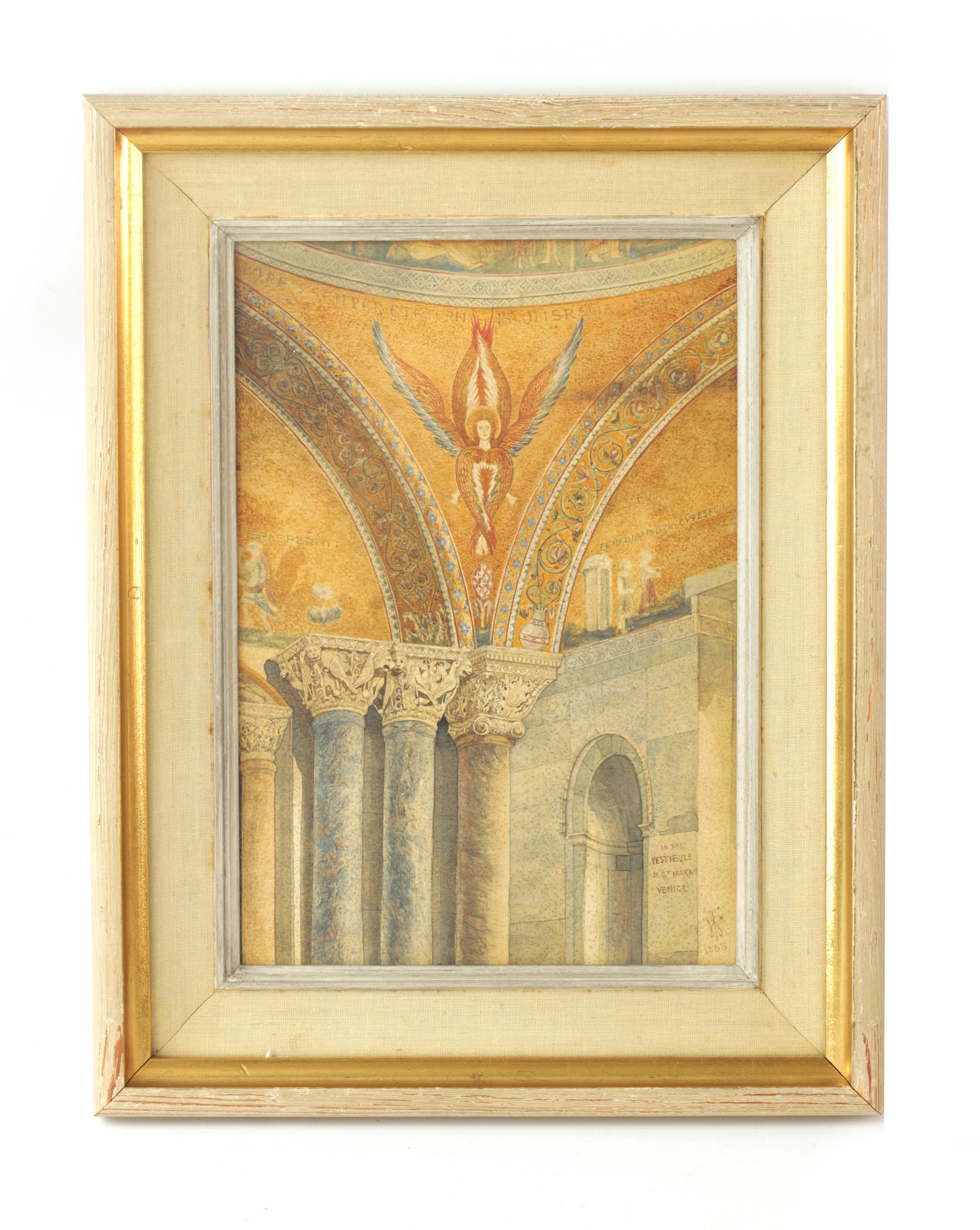 THOMAS WORTHINGTON (1820-1910). A 19TH CENTURY WATERCOLOUR OF THE VESTIBULE OF ST MARKS VENICE (1 of 6)