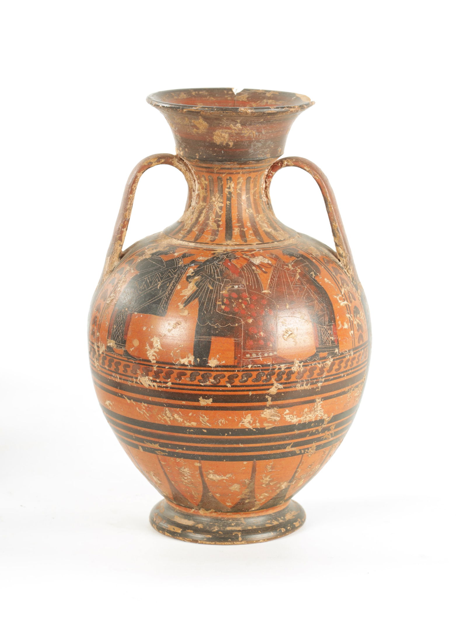 AN ANCIENT GREEK STYLE TERRACOTTA TWO-HANDLED VESSEL (1 of 6)