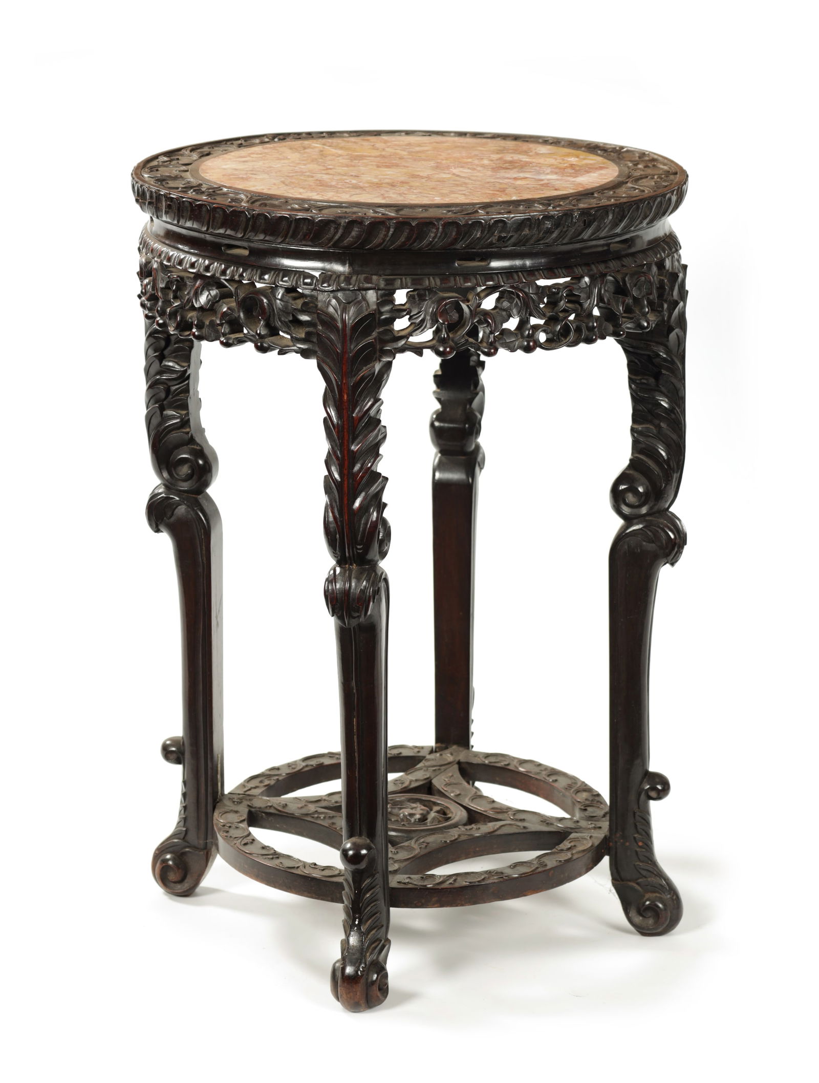AN OVERSIZED 19TH CENTURY CHINESE CARVED HARDWOOD CENTRE TABLE /VASE STAND (1 of 6)