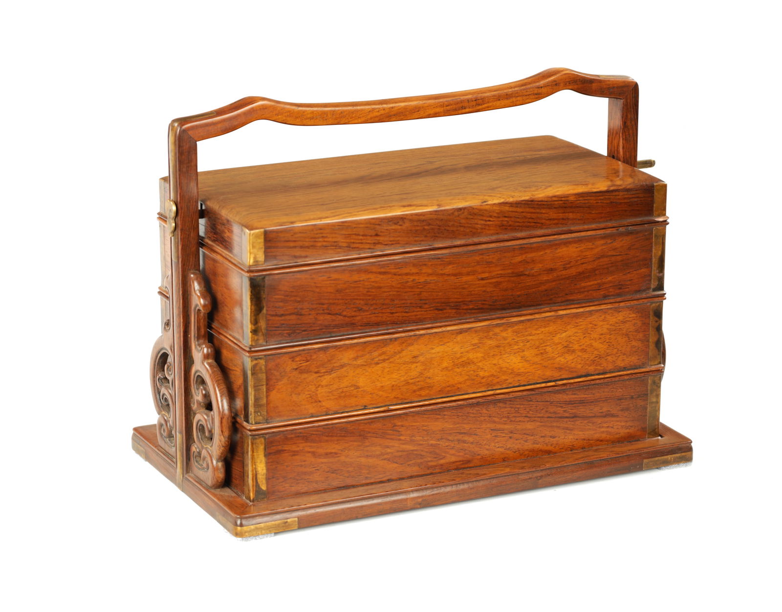 A CHINESE HUANGHUALI FOUR-TIER PICNIC BOX (1 of 6)