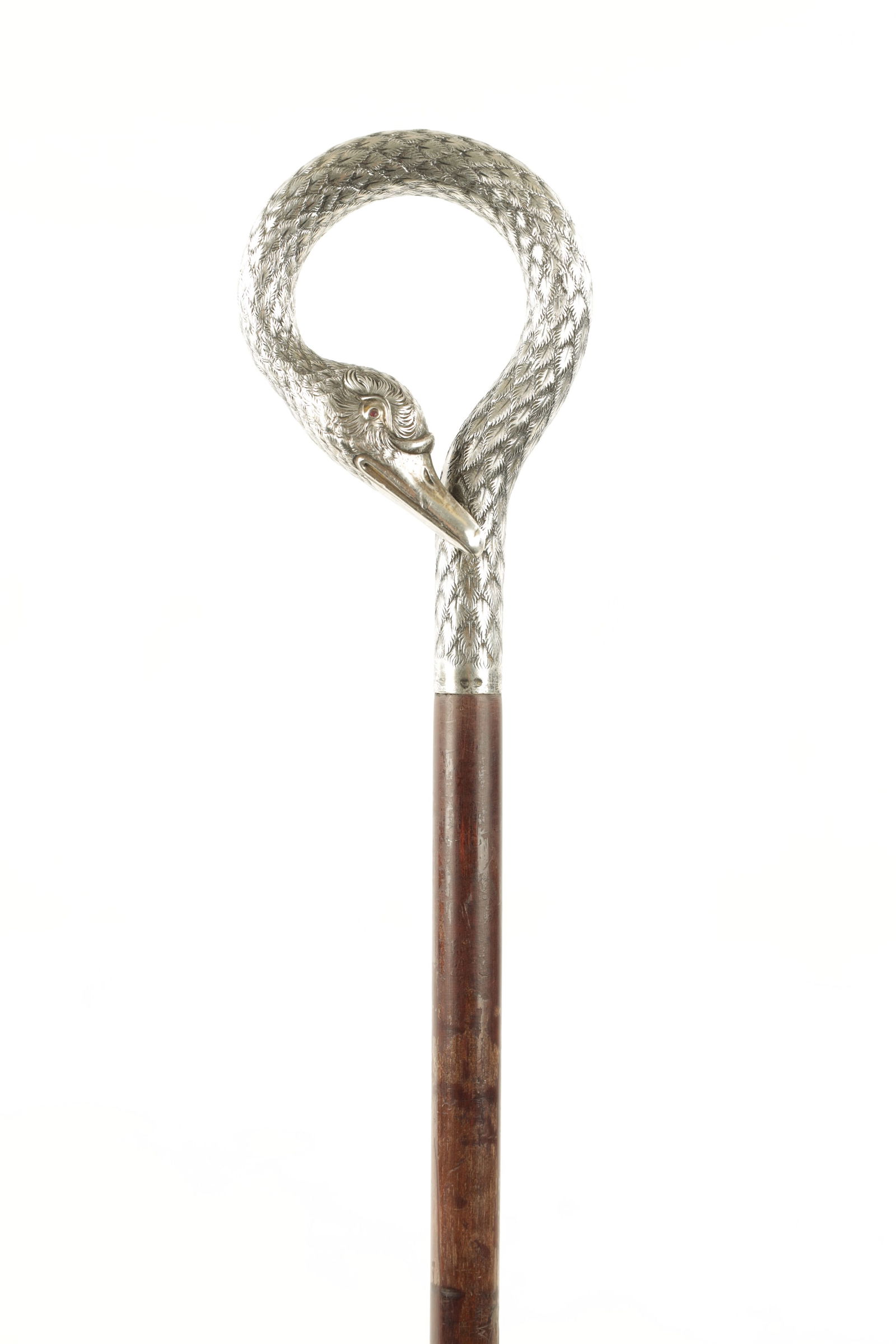 AN EARLY 20TH CENTURY CONTINENTAL SILVER-HANDLED WALKING CANE (1 of 4)