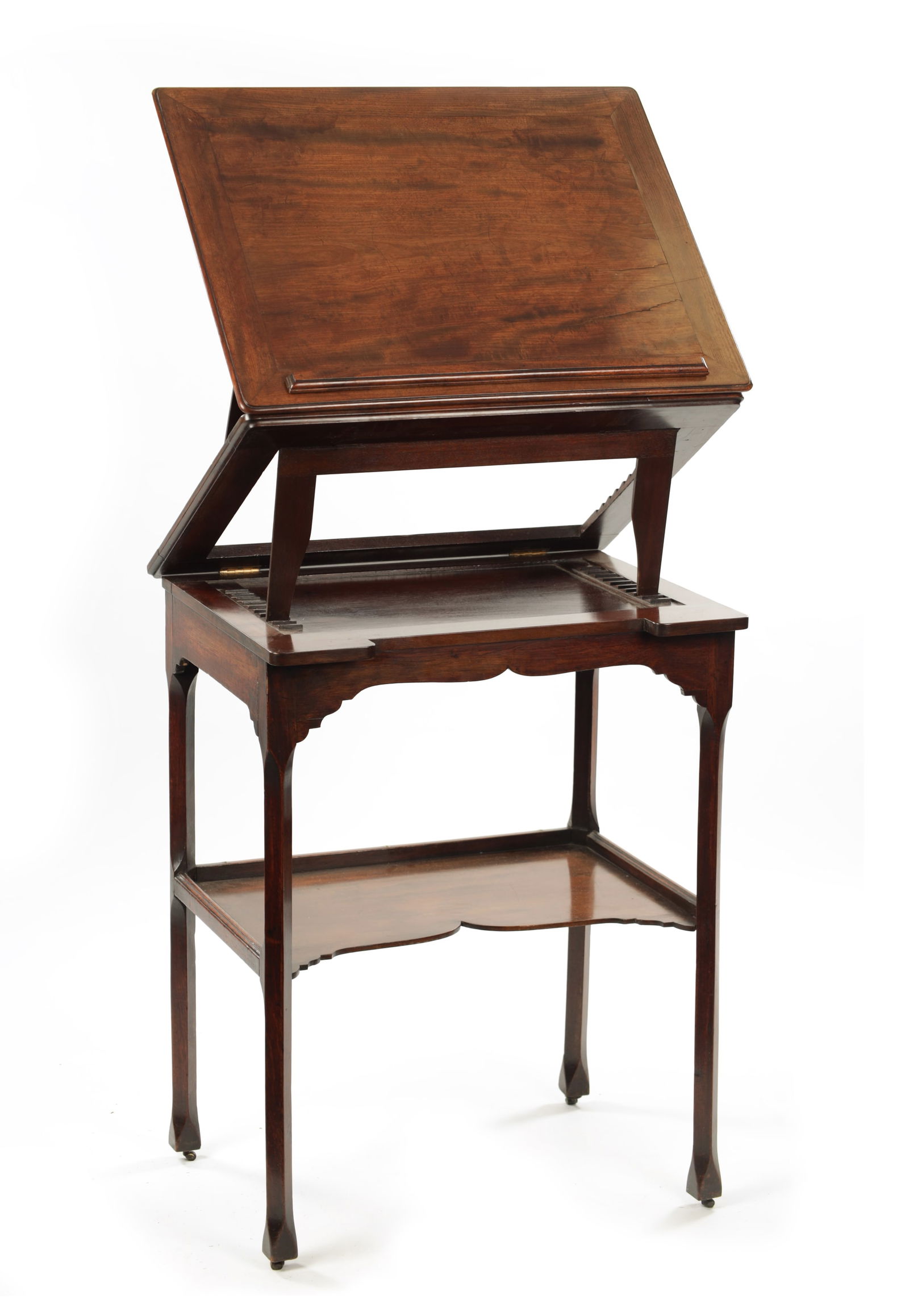 A RARE AND UNUSUAL GEORGE II MAHOGANY ARTIST'S TABLE IN THE MANNER OF THOMAS CHIPPENDALE: A RARE AND UNUSUAL GEORGE II MAHOGANY ARTIST'S TABLE IN THE MANNER OF THOMAS CHIPPENDALE A RARE AND UNUSUAL GEORGE II MAHOGANY ARTIST'S TABLE IN THE MANNER OF THOMAS CHIPPENDALE the cleated double adj