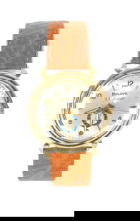 A GENTLEMAN'S 1960'S MERCEDES BULOVA AUTOMATIC WRISTWATCH: A GENTLEMAN'S 1960'S MERCEDES BULOVA AUTOMATIC WRISTWATCH the 10ct gold plated case enclosing a silvered dial with gilt Arabic numerals and Mercedes logo fronting a jewelled automatic movement. (34mm