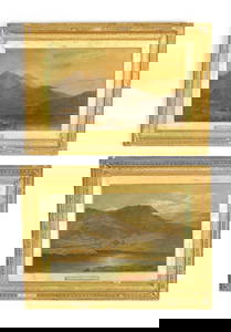 ALFRED DE BREANSKI SENIOR (BRITISH 1852-1928) A PAIR OF OILS ON CANVAS