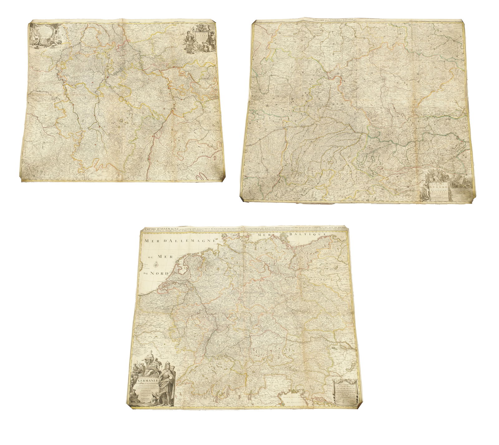 A SET OF THREE ANTIQUE MAPS (1 of 13)