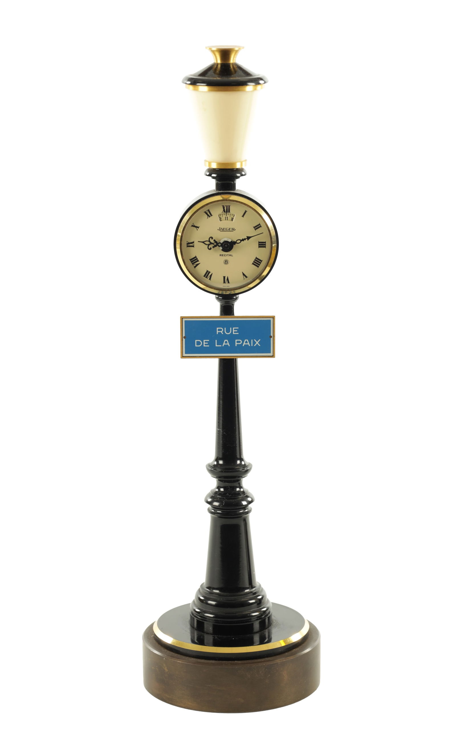 A 1960'S LACQUERED BRASS JAEGER NOVELTY ALARM CLOCK (1 of 5)