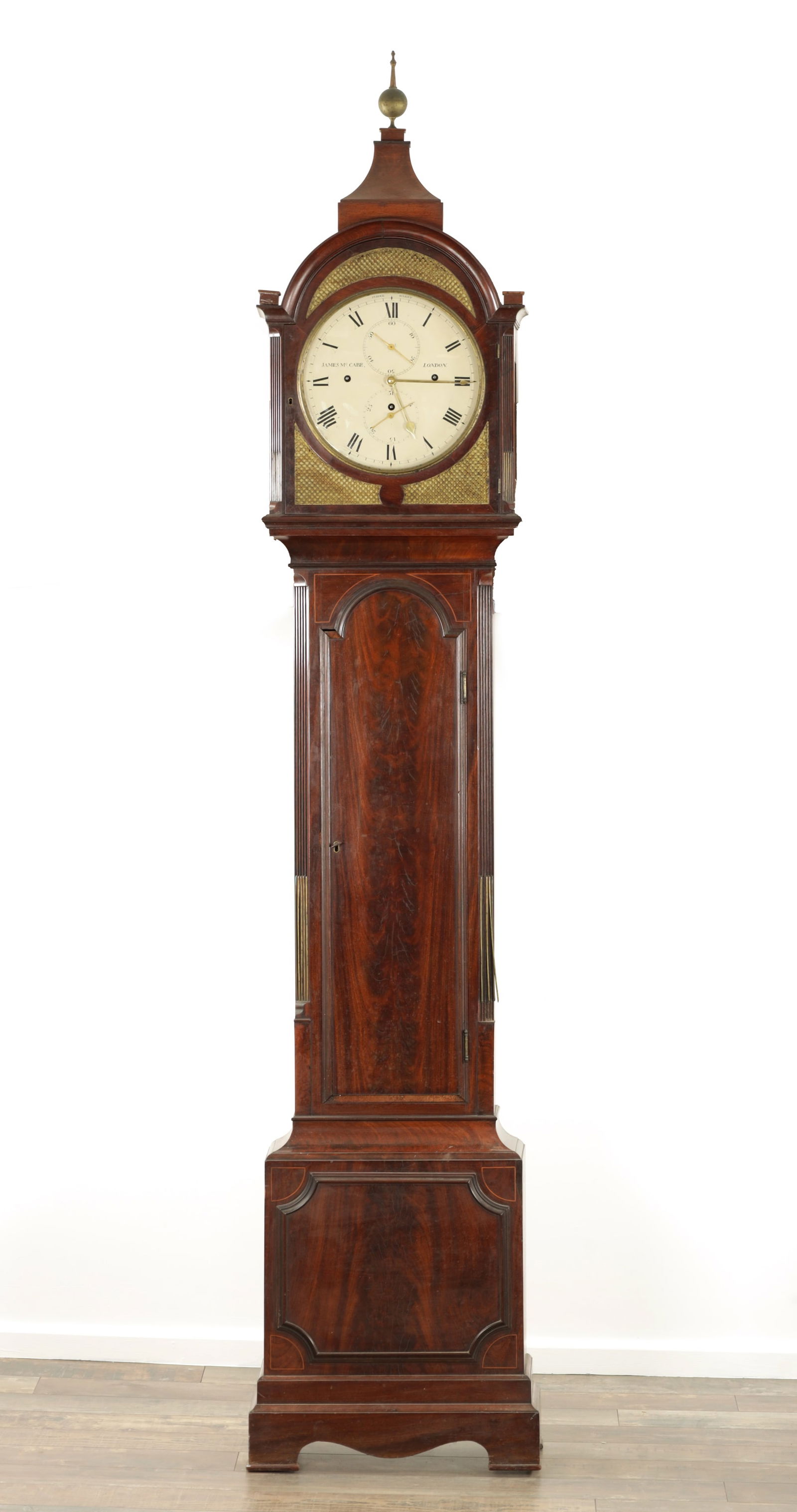 JAMES MCCABE, LONDON. A GOOD LATE GEORGE III MAHOGANY THREE TRAIN LONGCASE CLOCK (1 of 7)