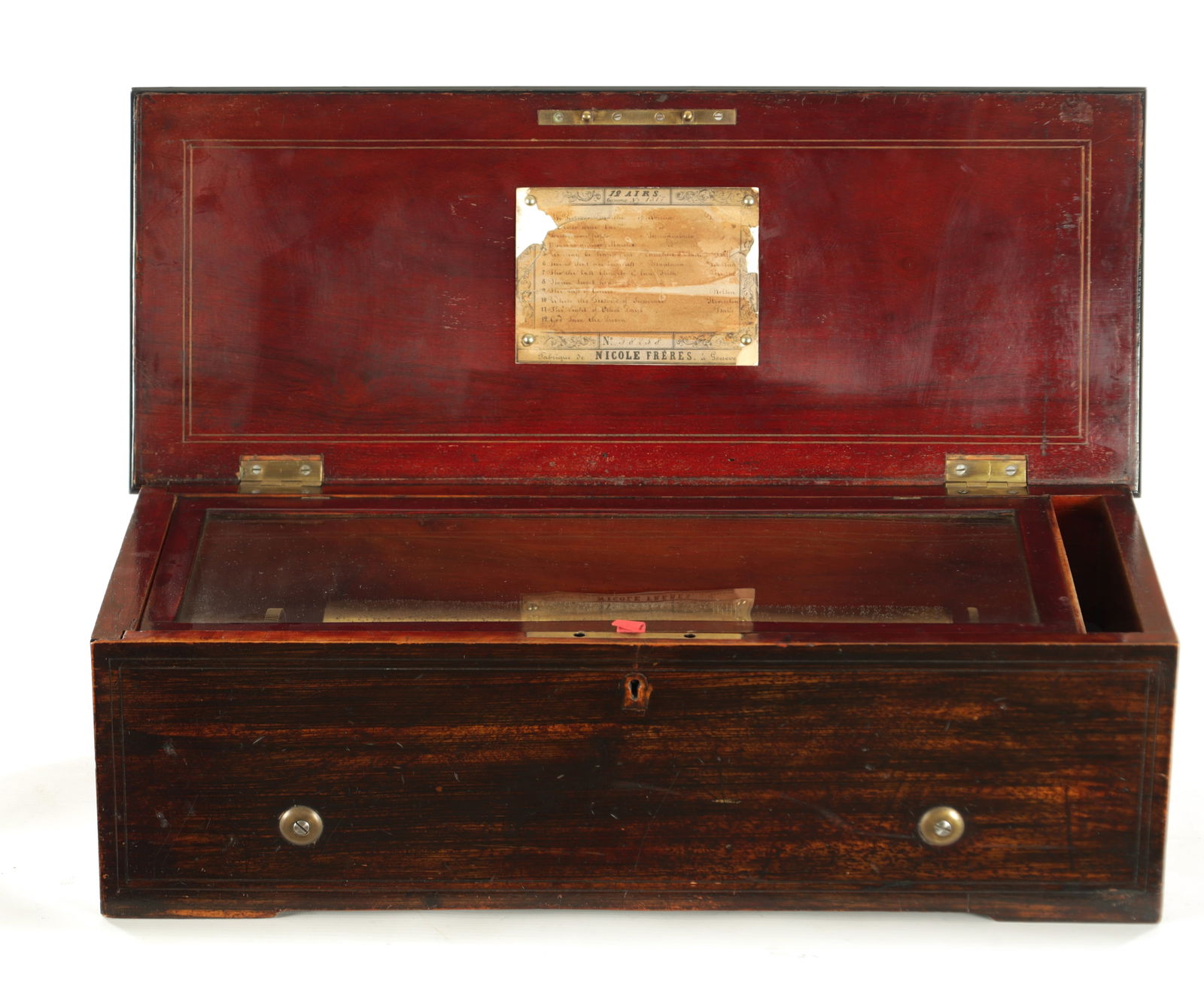 A 19TH CENTURY SWISS FORTE-PIANO TWELVE AIR NICOLE FRERES MUSIC BOX (1 of 6)