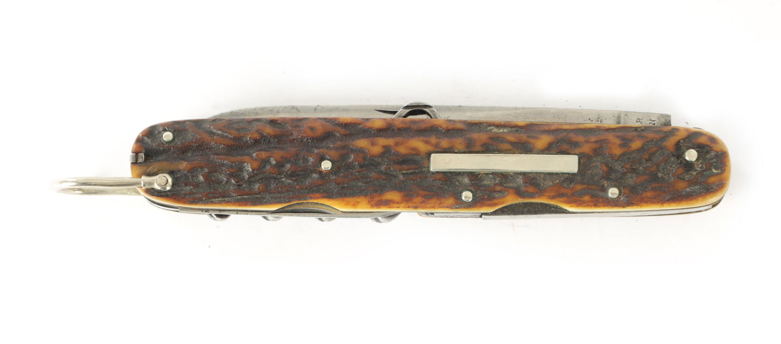 A LARGE STAGHORN HANDLED FOLDING COACHMAN'S KNIFE BY NEWTON (1 of 6)