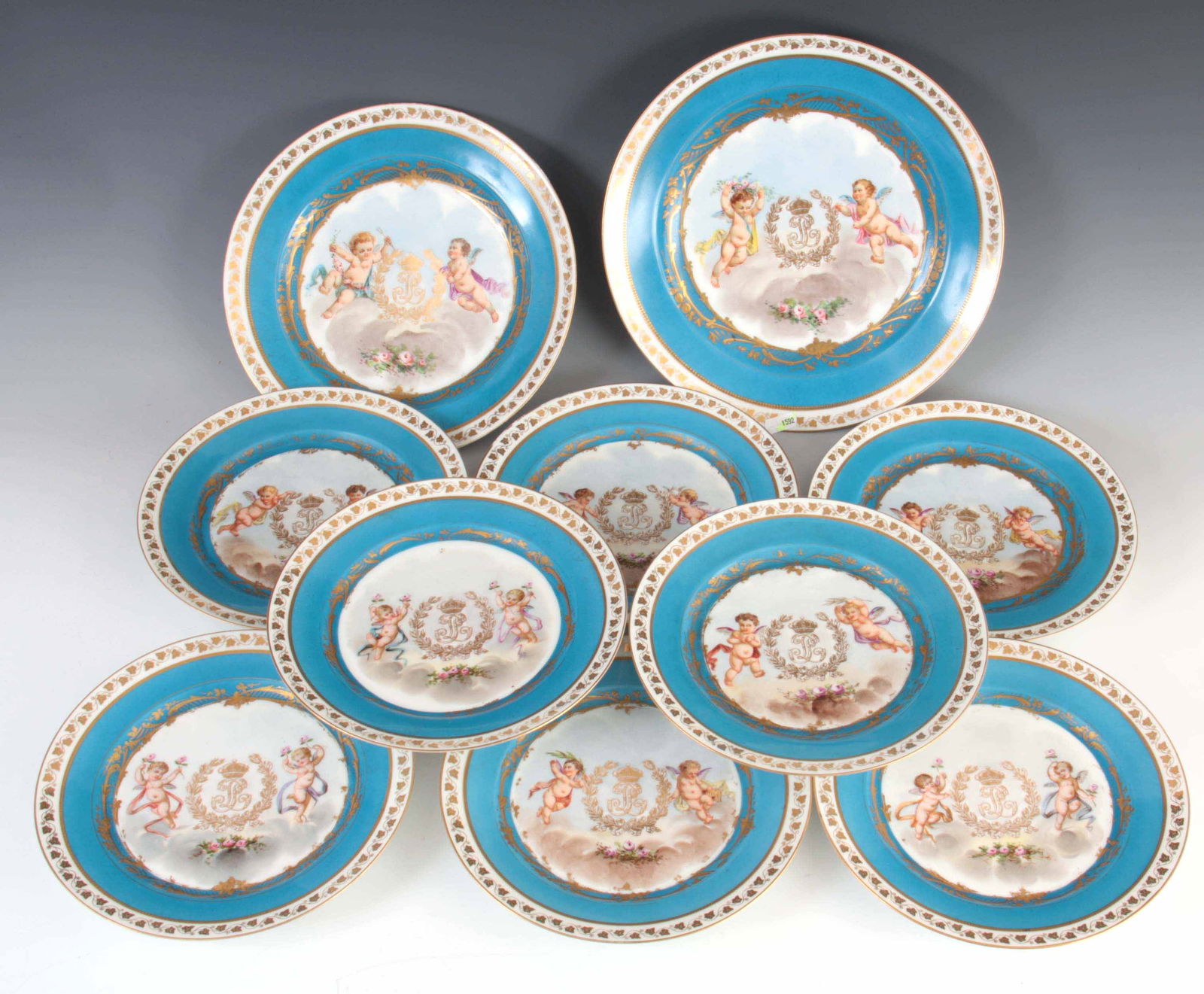 A 19TH CENTURY SET OF TEN SEVRES PORCELAIN (1 of 3)