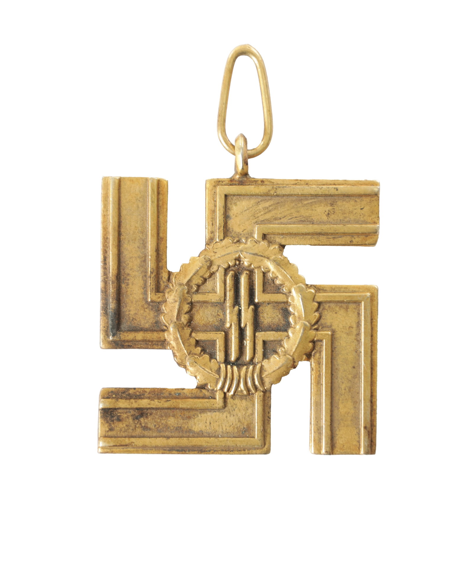 A WW2 GERMAN THIRD REICH SS LONG SERVICE MEDAL FOR 25 YEARS SERVICE: A WW2 GERMAN THIRD REICH SS LONG SERVICE MEDAL FOR 25 YEARS SERVICE with certificate (4cm square)