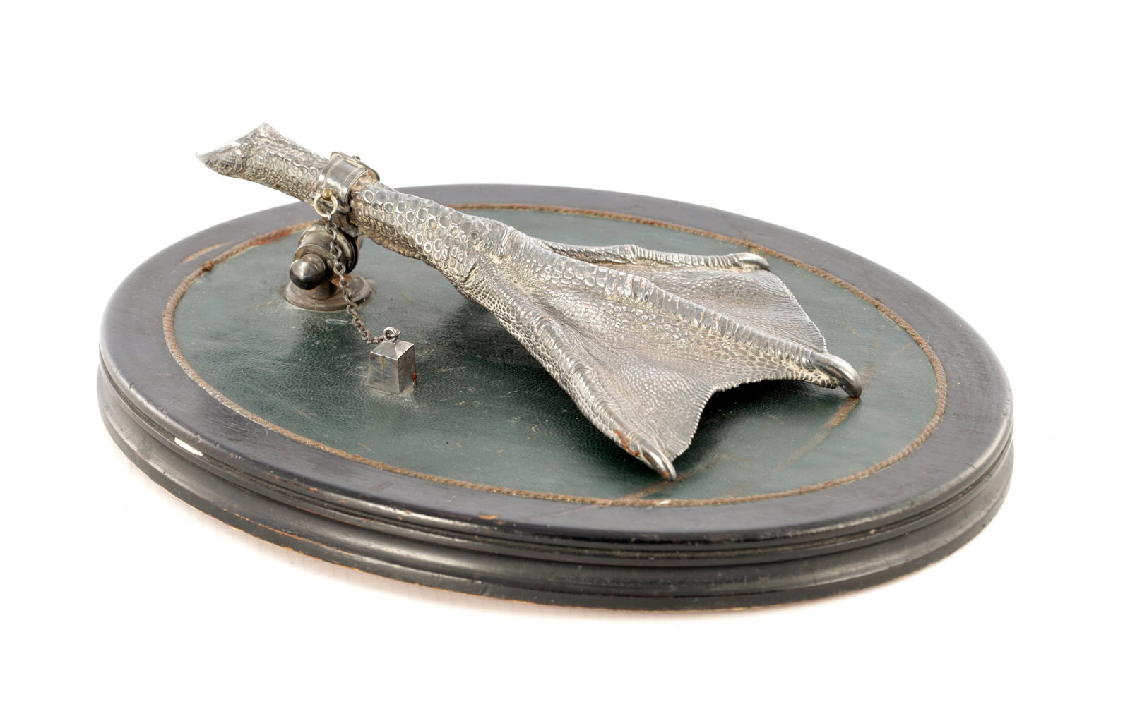 A LARGE LATE 19TH CENTURY SILVERED METAL DESK PAPERCLIP (1 of 6)