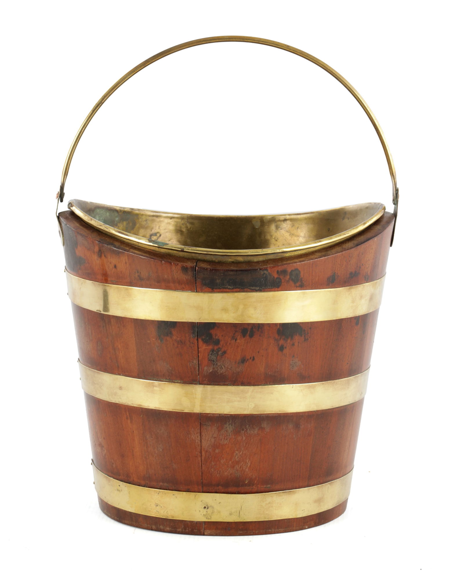 AN USUALLY SMALL LATE GEORGIAN BRASS BOUND MAHOGANY OYSTER PALE (1 of 8)