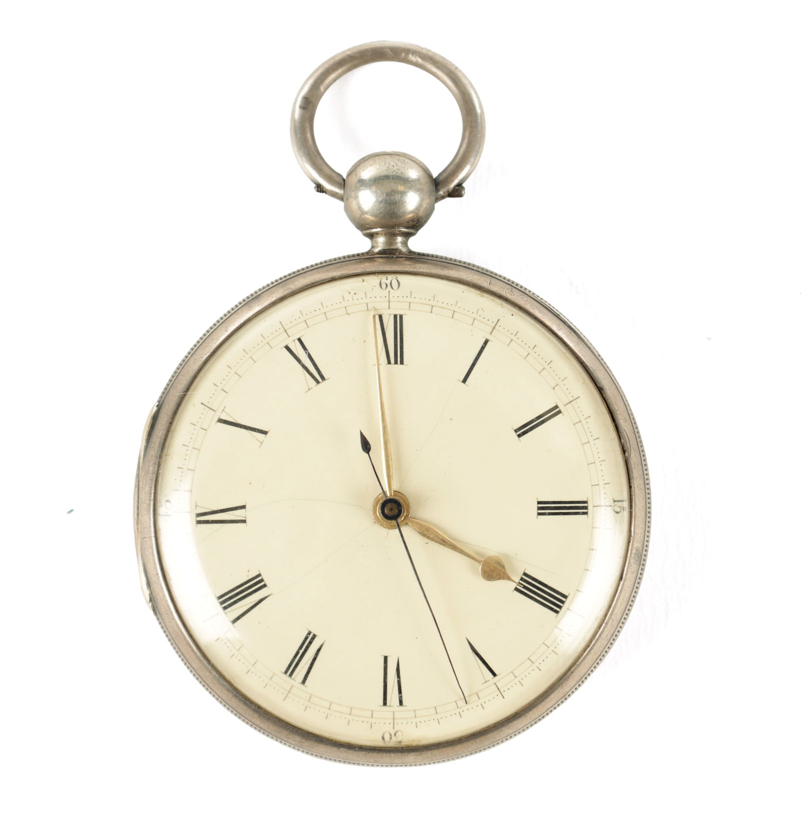 RICHARD HORNBY, LIVERPOOL. A SILVER OPEN-FACED POCKET WATCH: RICHARD HORNBY, LIVERPOOL. A SILVER OPEN-FACED POCKET WATCH, having an enamel dial with centre second sweep fronting a chain-driven fusee movement with lever escapement and hinged dust cover. (53mm di