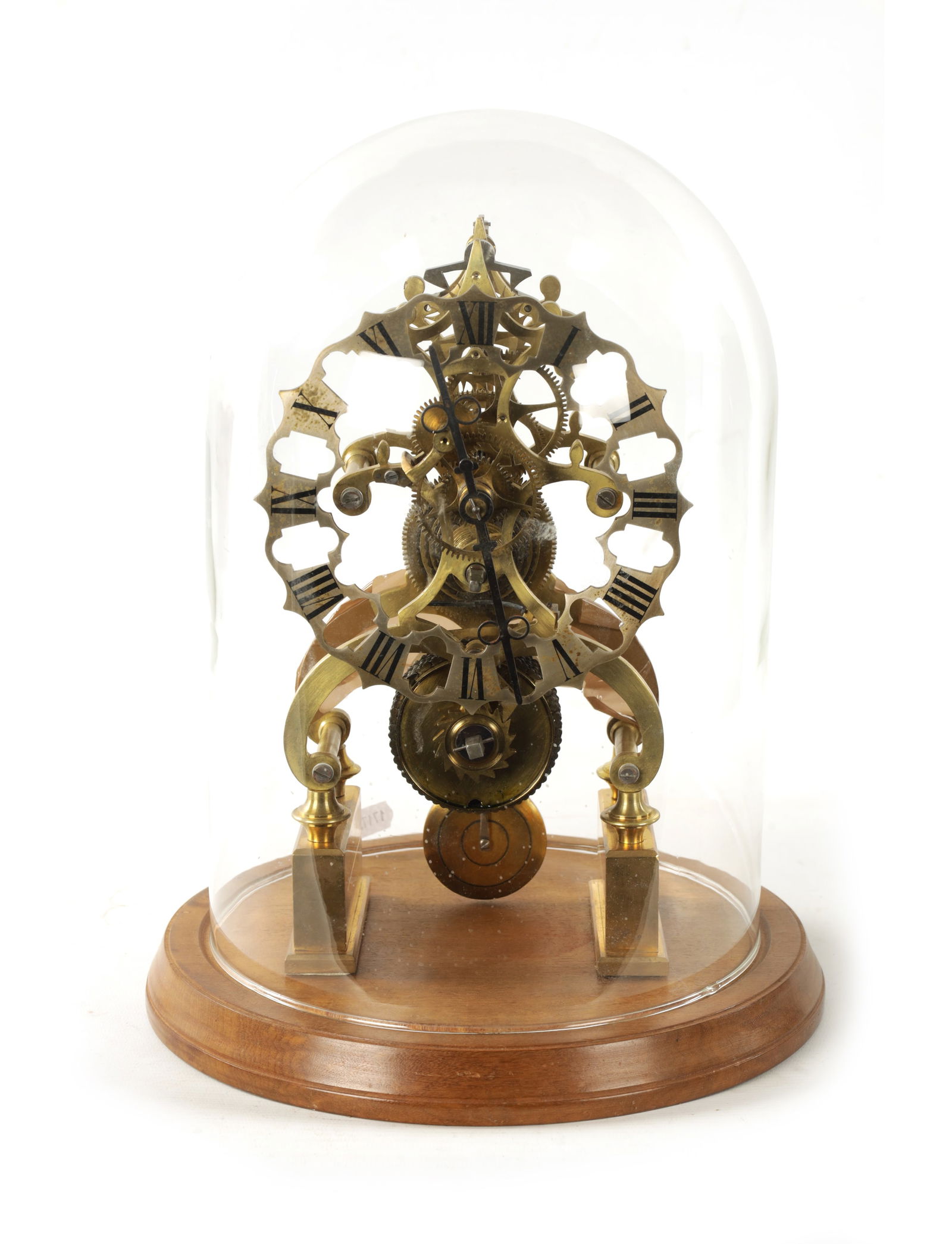 A 19TH CENTURY ENGLISH FUSEE SKELETON CLOCK (1 of 7)