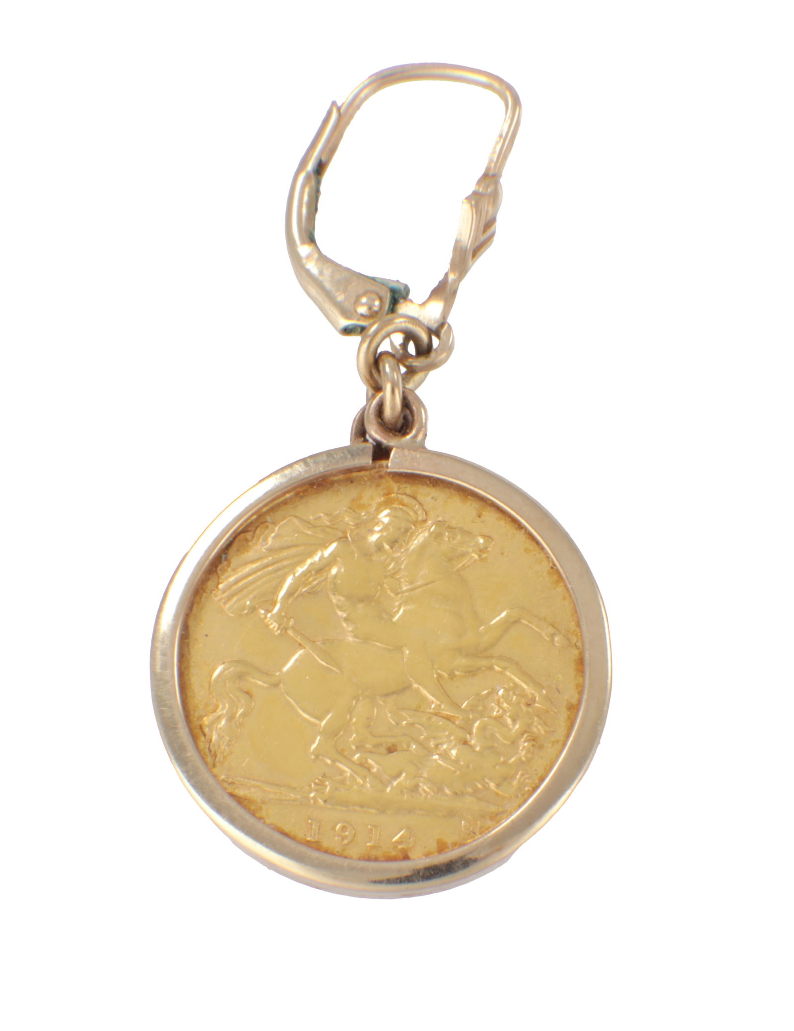 A VICTORIAN GOLD HALF SOVEREIGN, dated 1899, in a 9ct gold mount (1 of 3)