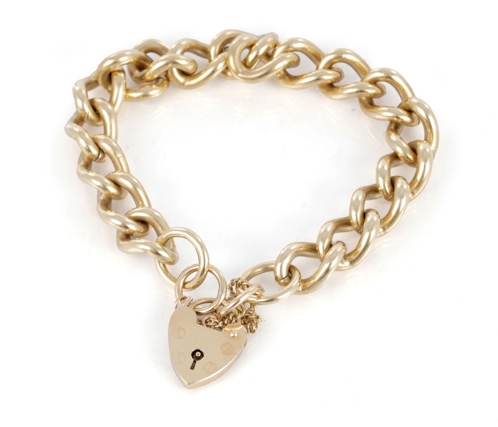 A 9CT YELLOW GOLD CURB CHAIN BRACELET (1 of 6)