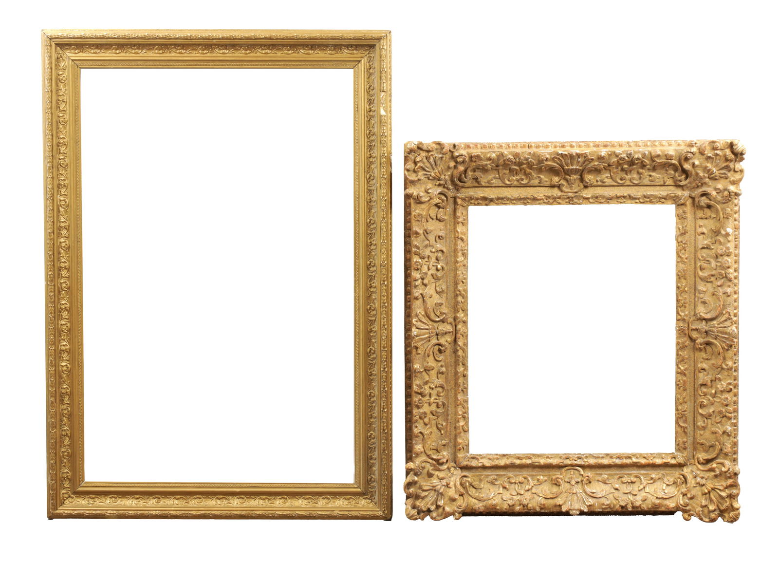 TWO GILT PICTURE FRAMES ONE 18TH CENTURY ONE 19TH CENTURY: TWO GILT PICTURE FRAMES ONE 18TH CENTURY ONE 19TH CENTURY (61cm high 69cm wide and 63cm high 89cm wide )
