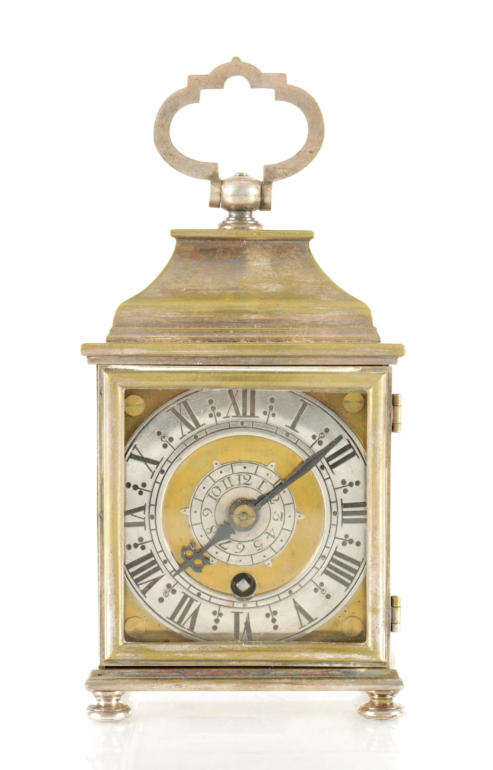 W. BENSON, LONDON. A MINIATURE SILVER PLATED TRAVELLING CLOCK (1 of 11)