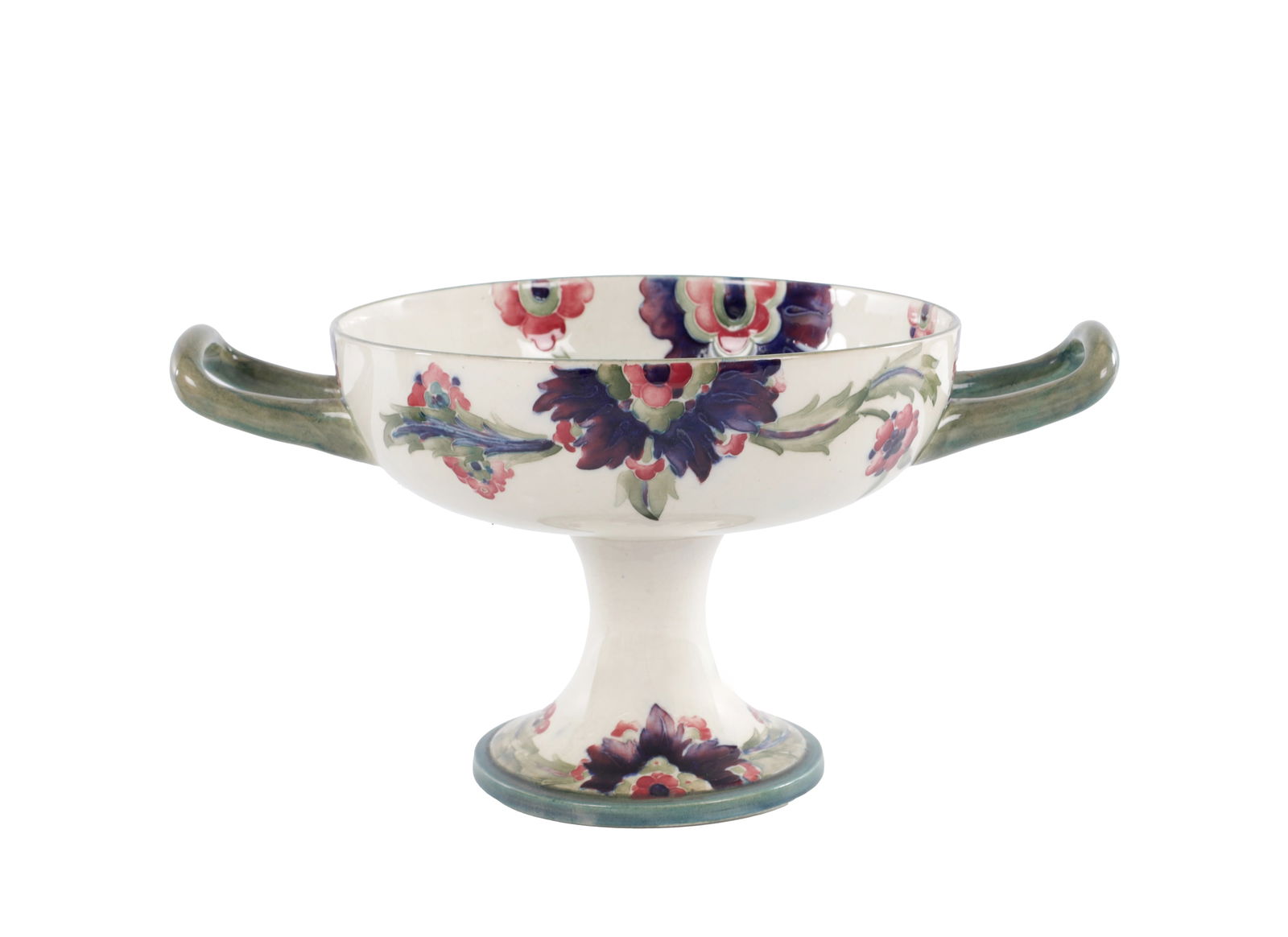 AN EARLY 20TH CENTURY MOORCROFT TWO HANDLED FOOTED BOWL (1 of 5)