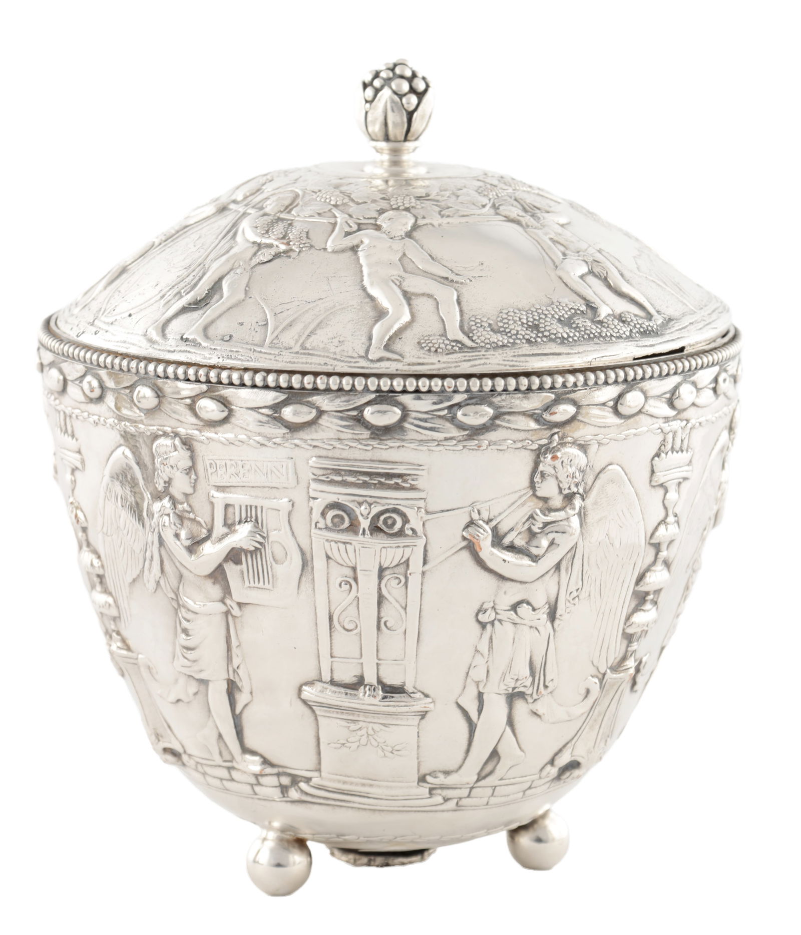 A 19TH CENTURY SILVER PLATED NEO-CLASSICAL BOWL IN THE MANNER OF E.F. CALDWELL & CO. (1 of 8)