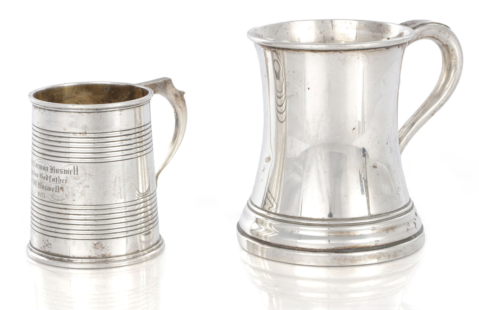 TWO LATE 19TH/20TH CENTURY SILVER MUGS (1 of 7)