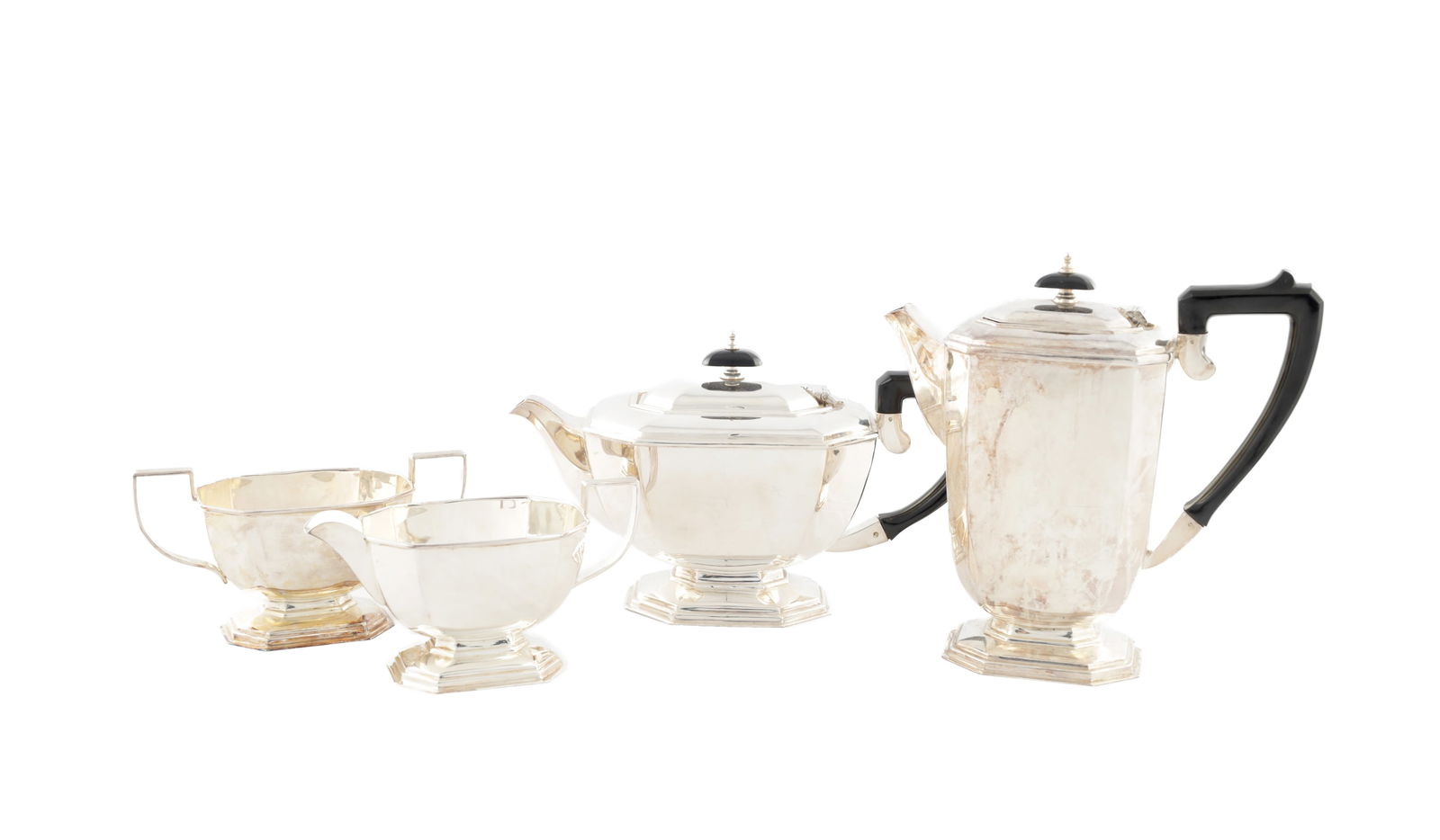 A MID 20TH CENTURY SILVER FOUR PIECE TEA SET (1 of 16)