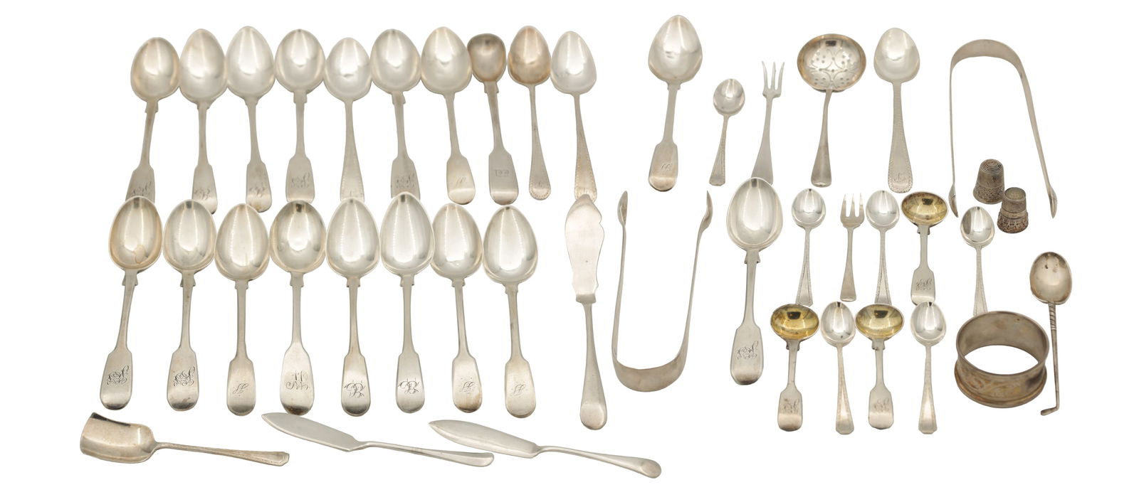 A COLLECTION OF 19TH/20TH CENTURY SILVER FLATWARE (1 of 5)