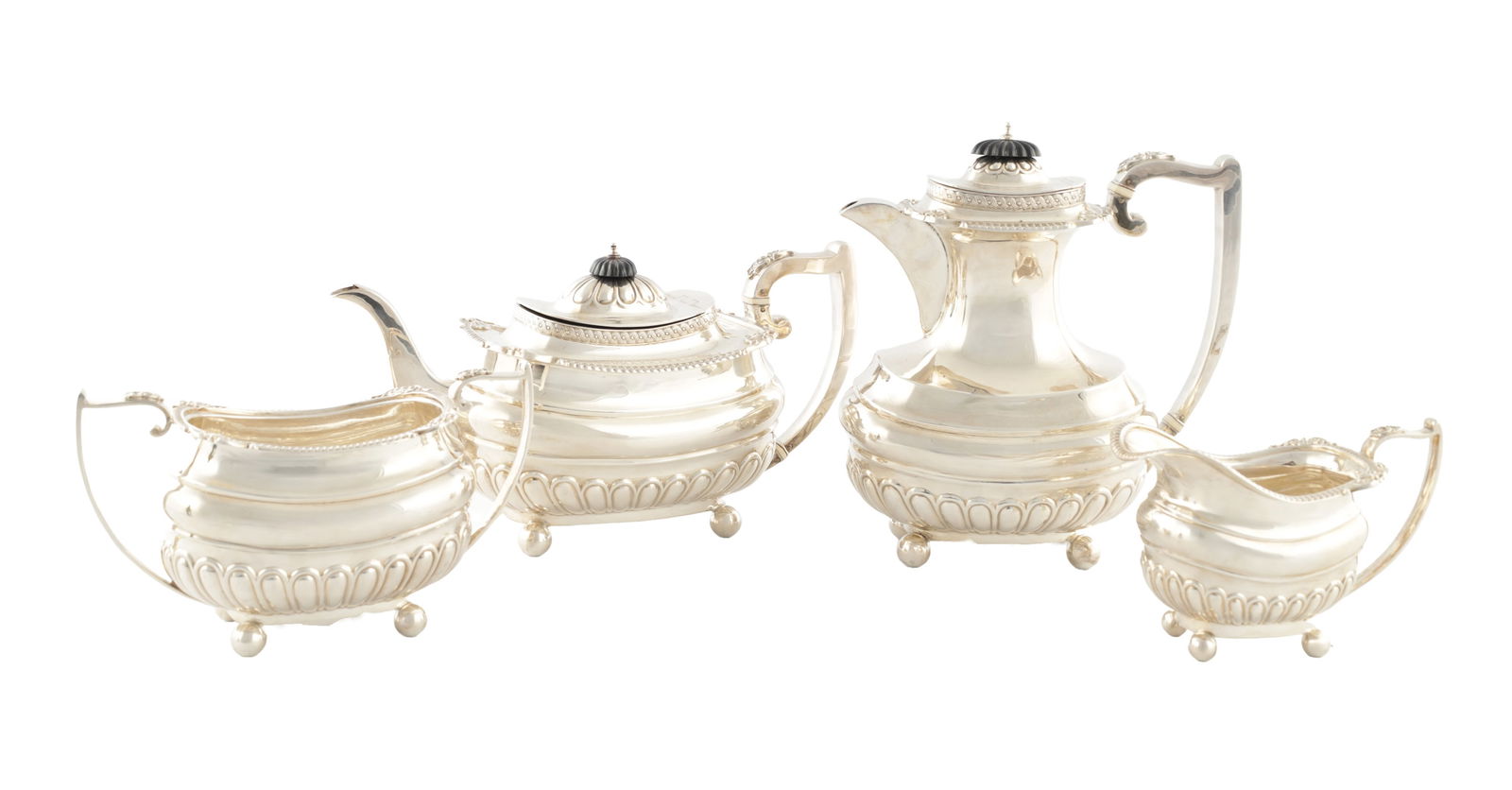 A GOOD QUALITY GEORGE VI SILVER FOUR PIECE SILVER TEA SERVICE (1 of 20)