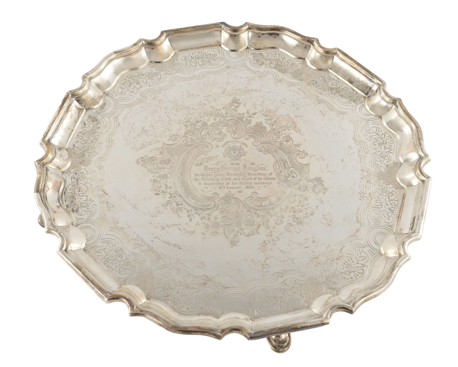 A LATE 19TH CENTURY CASED SILVER SALVER (1 of 11)