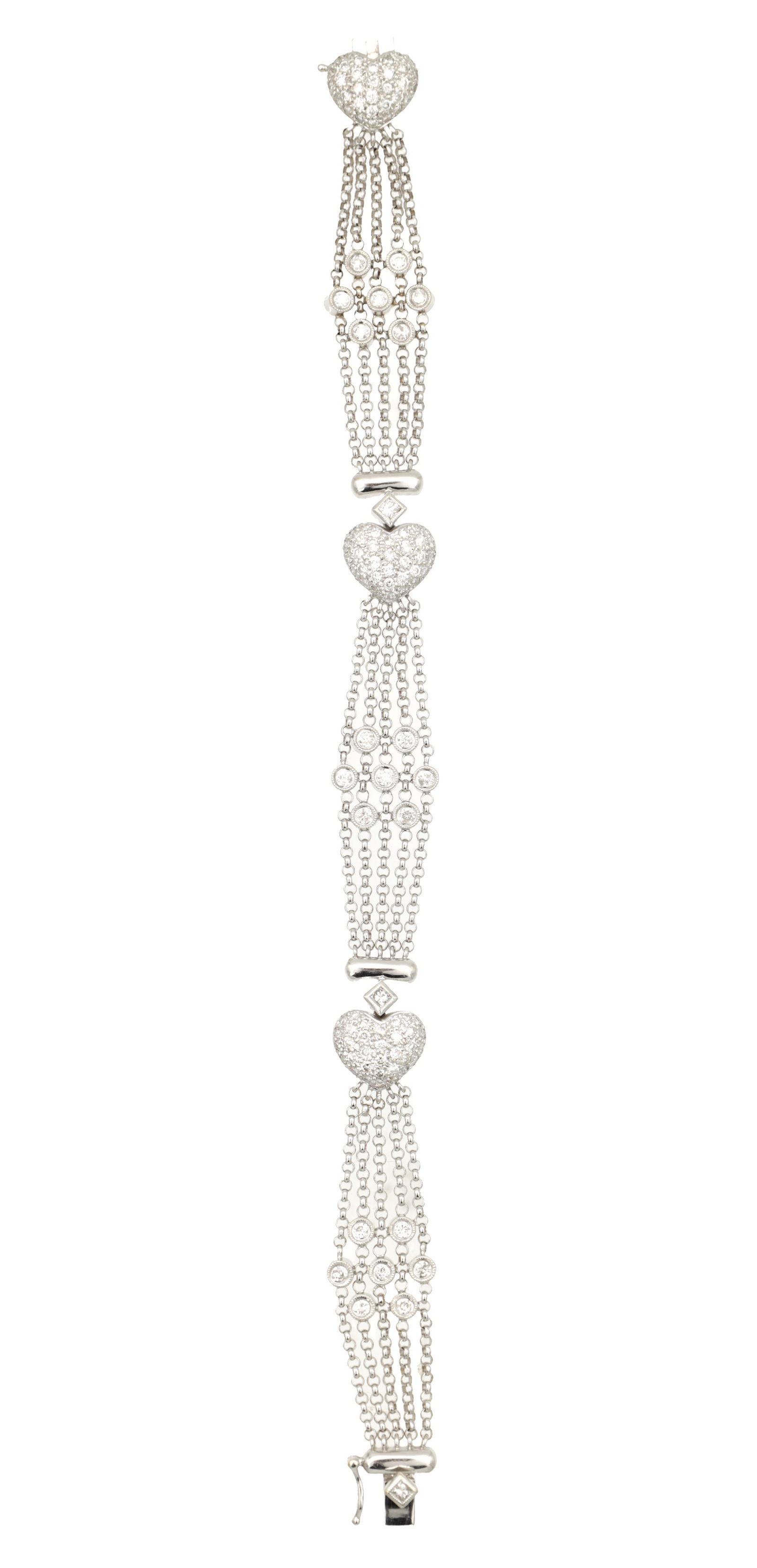 AN 18CT WHITE GOLD DIAMOND SET BRACELET (1 of 4)