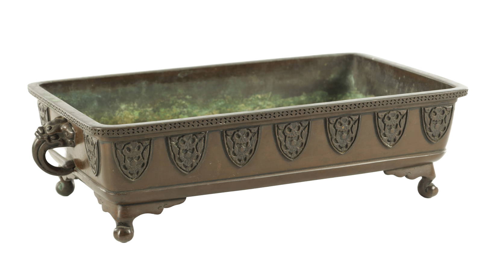 A JAPANESE BRONZE MEIJI PERIOD BONSAI JARDINIERE STAND