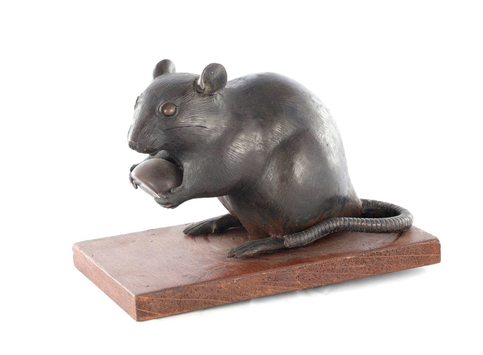 A LIFESIZE JAPANESE MEIJI PERIOD PATINATED BRONZE SCULPTURE