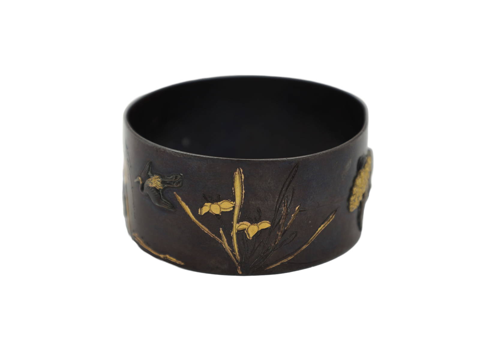 A MEIJI PERIOD JAPANESE MIXED METAL NAPKIN RING