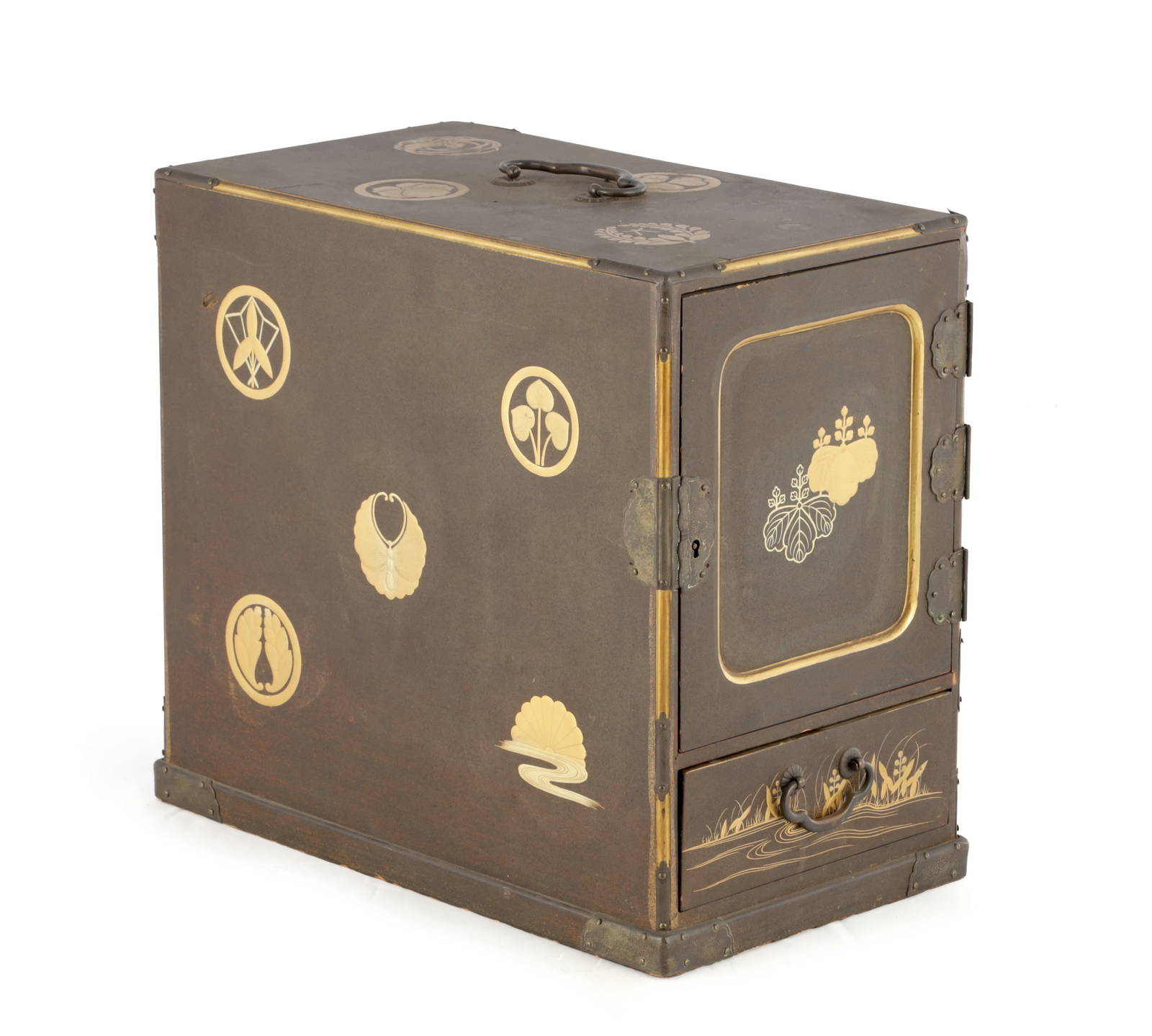 A JAPANESE MEIJI PERIOD LACQUERED TABLE CABINET