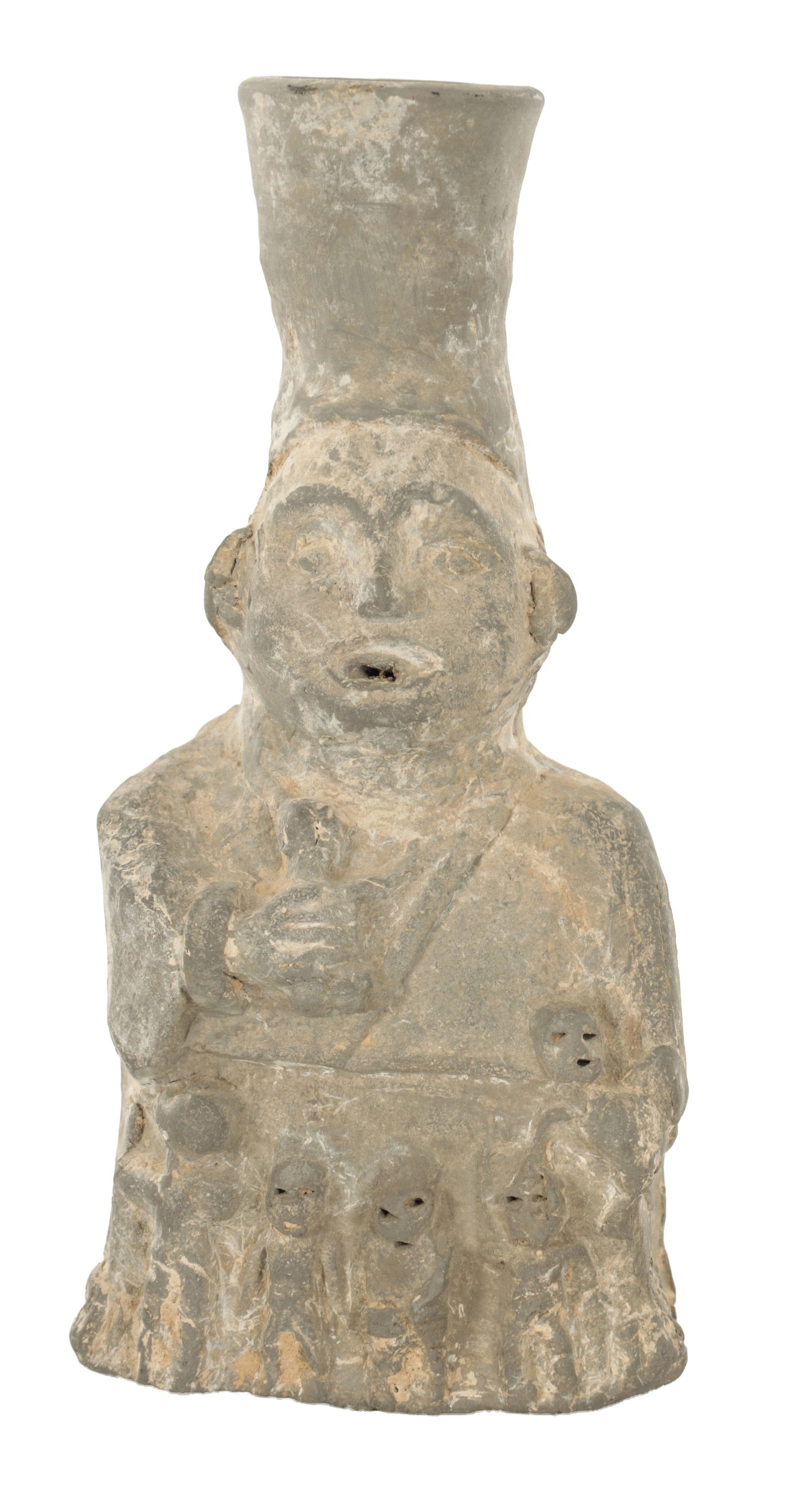 A HAN DYNASTY POTTERY FIGURE (1 of 10)