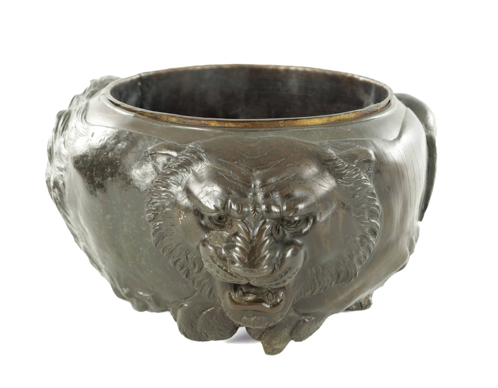 A JAPANESE MEIJI PERIOD BRONZE JARDINIERE