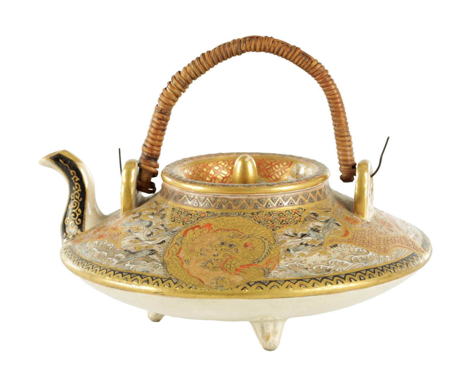 A JAPANESE MEIJI PERIOD SATSUMA TEAPOT