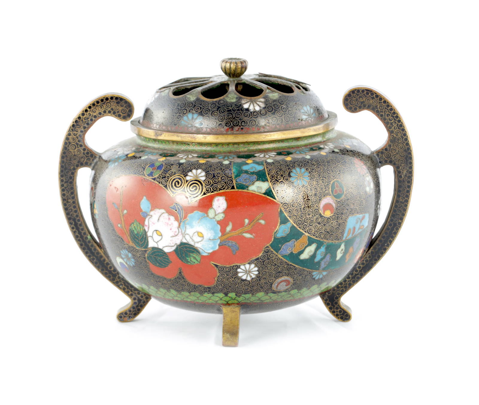 A 19TH CENTURY JAPANESE CLOISONNE KORO
