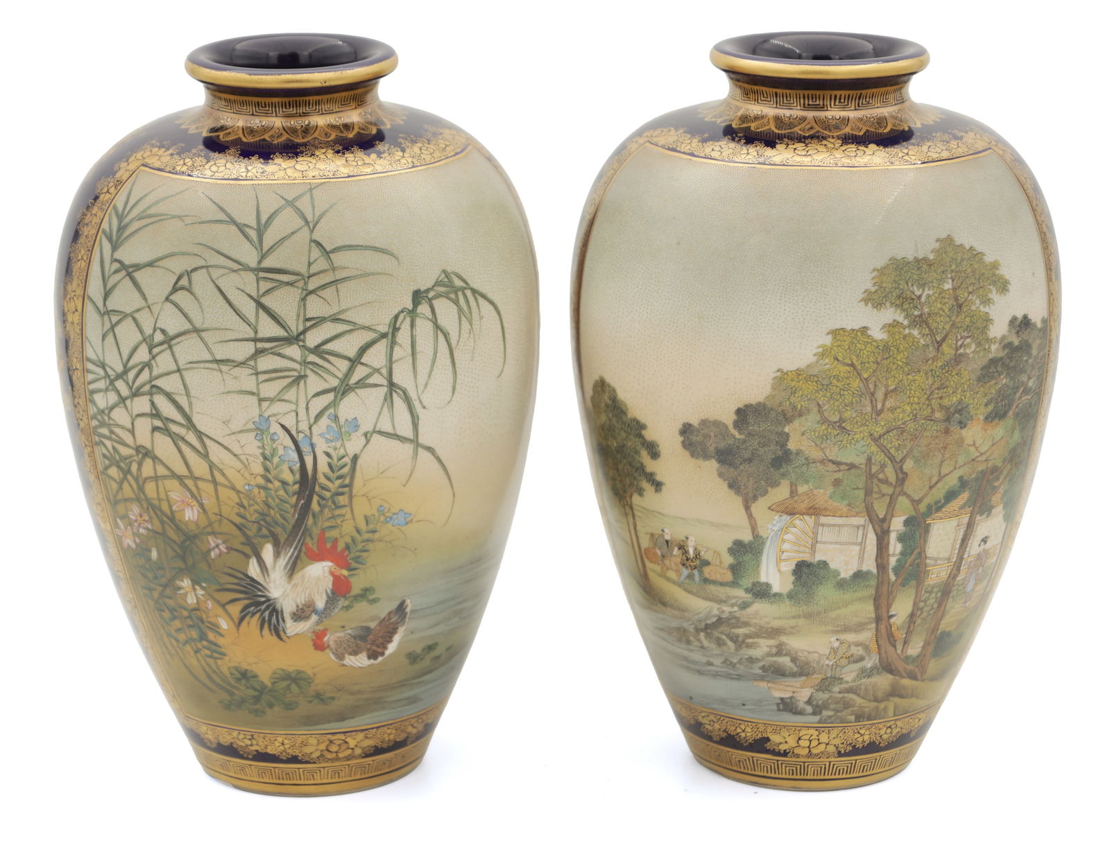 A PAIR OF JAPANESE MEIJI PERIOD SATSUMA VASES (1 of 7)
