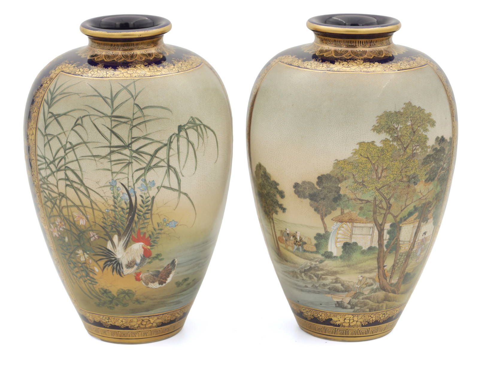 A PAIR OF JAPANESE MEIJI PERIOD SATSUMA VASES