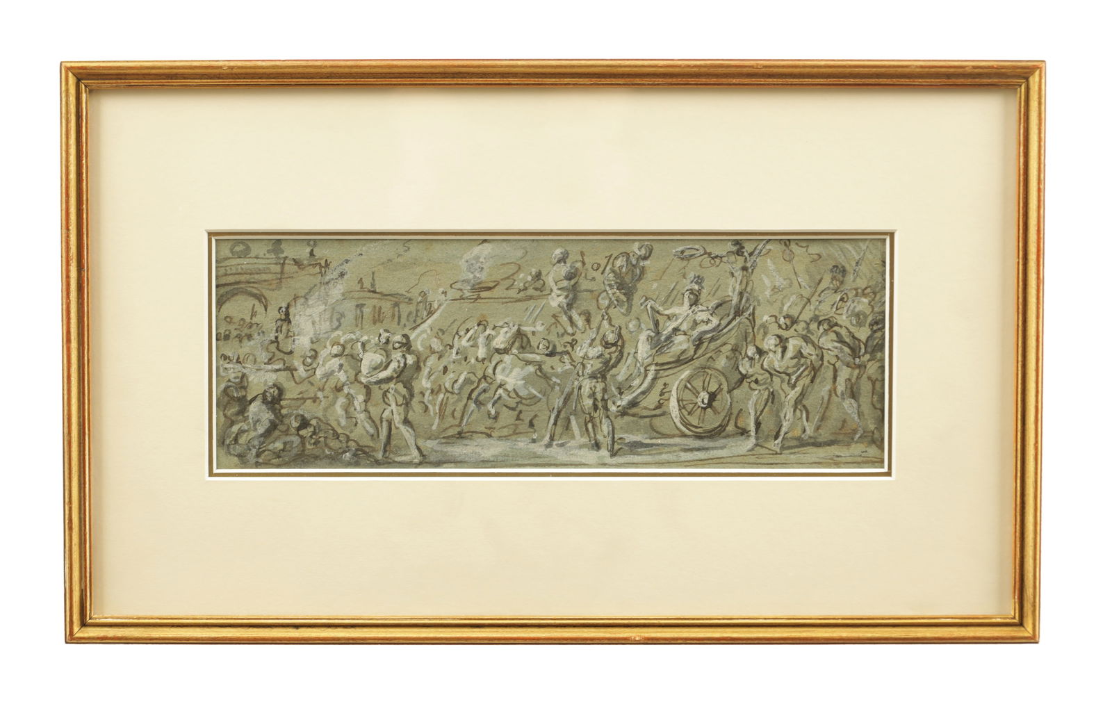 ATT. CHARLES PARROCEL (1688 - 1752) AN INK AND GREY WASH ON PAPER (1 of 7)