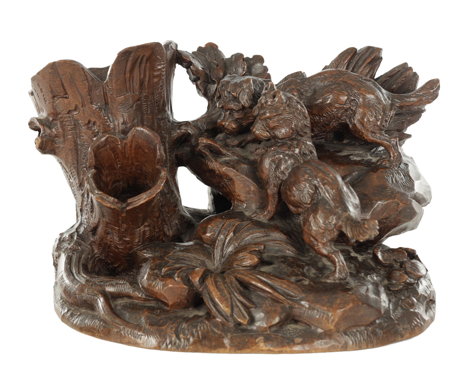 A 19TH CENTURY CARVED BLACK FOREST SCULPTURE (1 of 8)