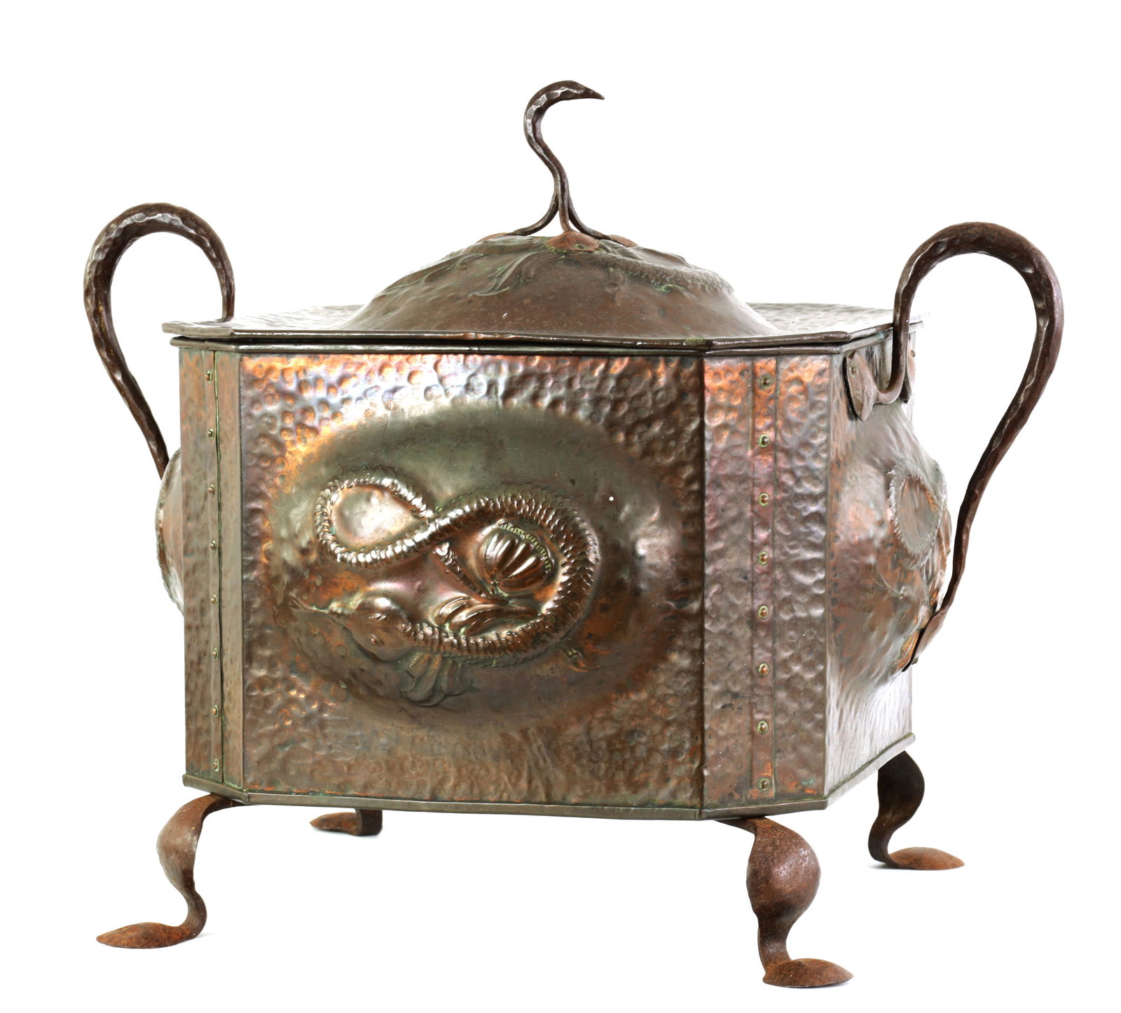 AN ARTS AND CRAFTS NEWLYN SCHOOL COPPER COAL BIN (1 of 9)